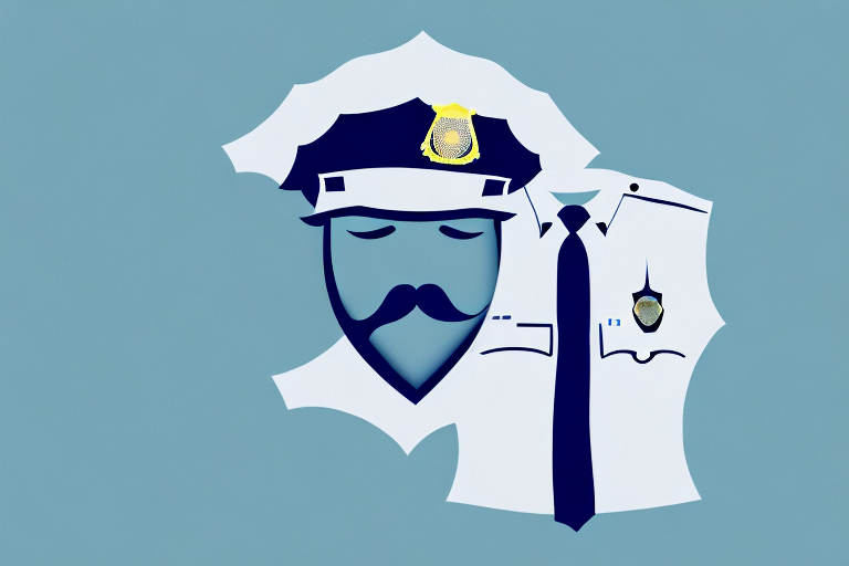 A police officer's uniform with a beard attached to it
