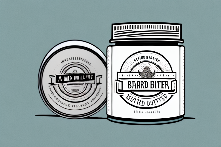 A jar of beard butter with a few of the ingredients inside