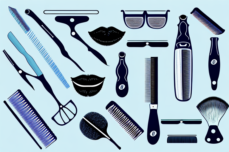 A barber's tools and products used to groom facial hair