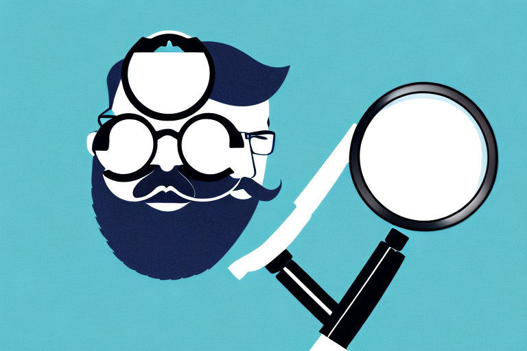 A beard with a magnifying glass